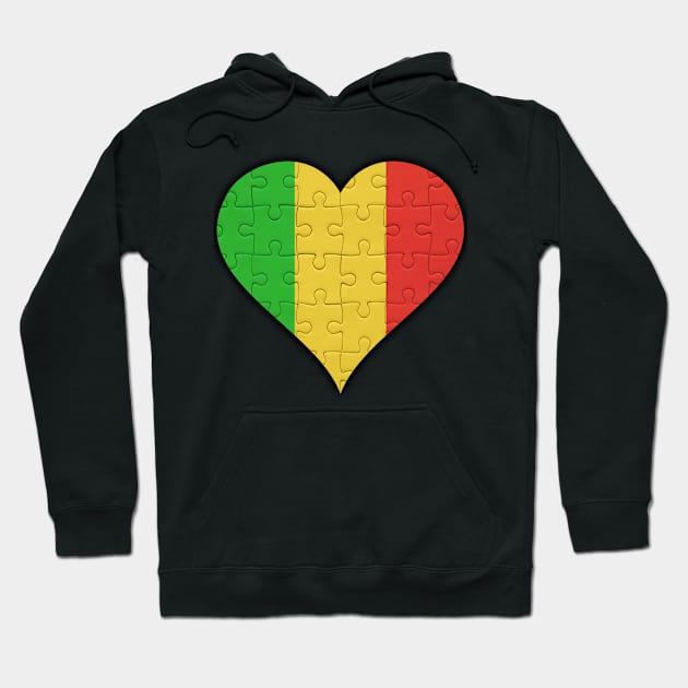 Malian Jigsaw Puzzle Heart Design - Gift for Malian With Mali Roots Hoodie by Country Flags